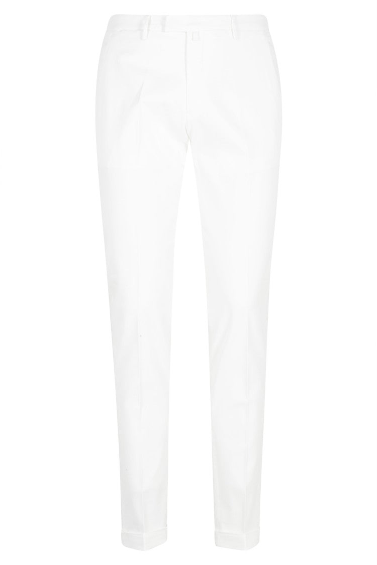 Briglia Cream Tricotina Medium Waist Cotton-Blend Straight-Leg Pants