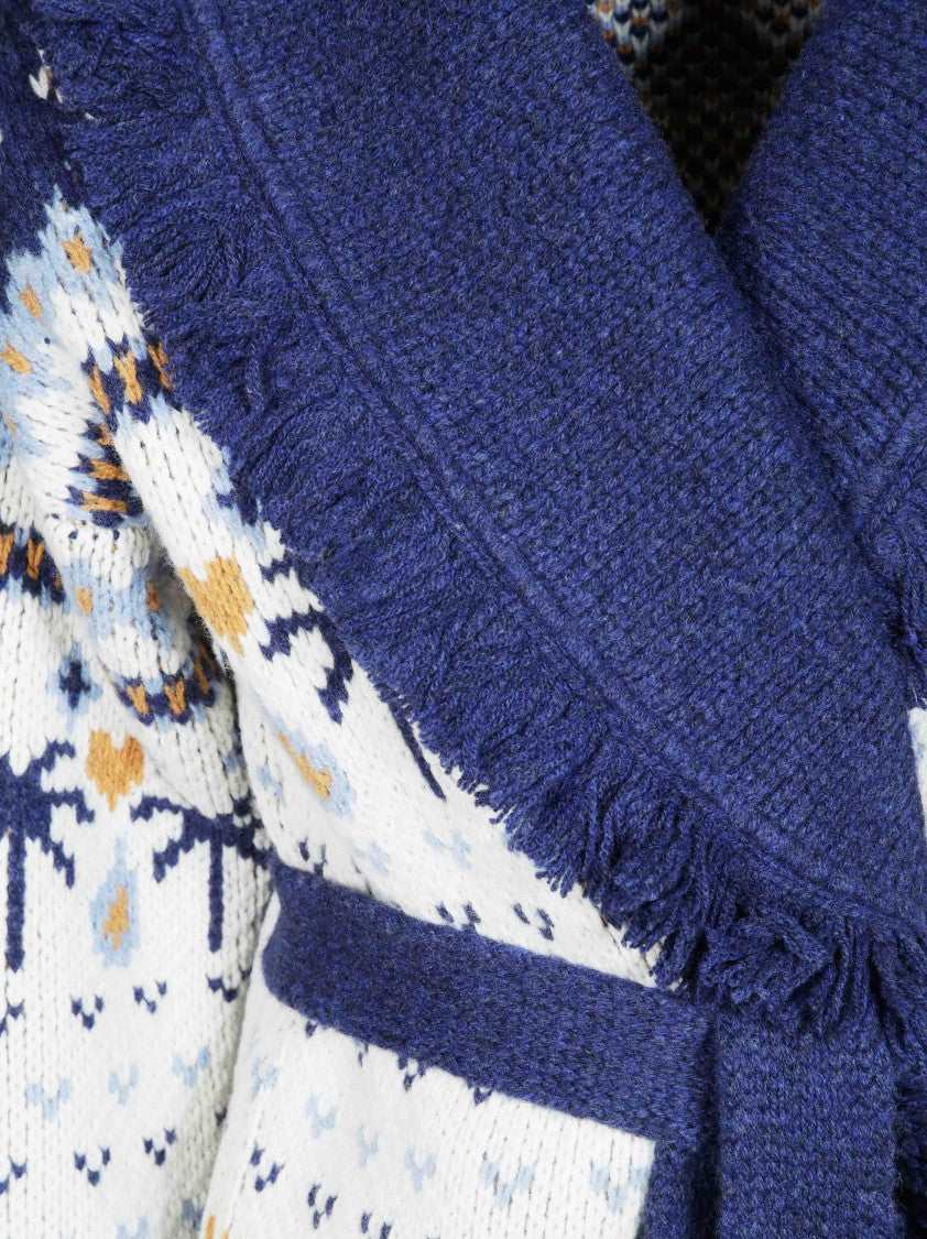 Alanui Sweet Winter Fringe Shawl-Collar Cardigan