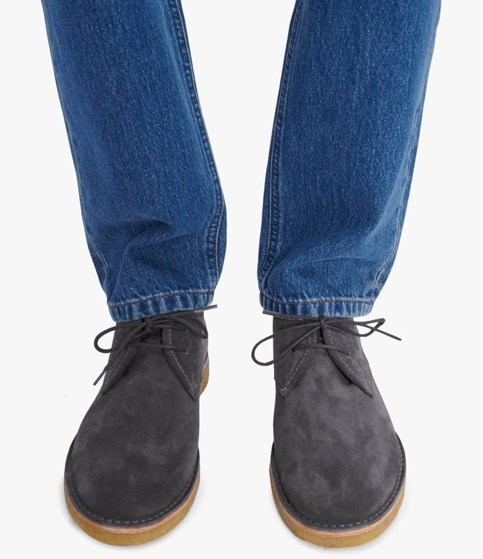 A.P.C. Asphalt Grey Suede Split Leather Ankle Boots