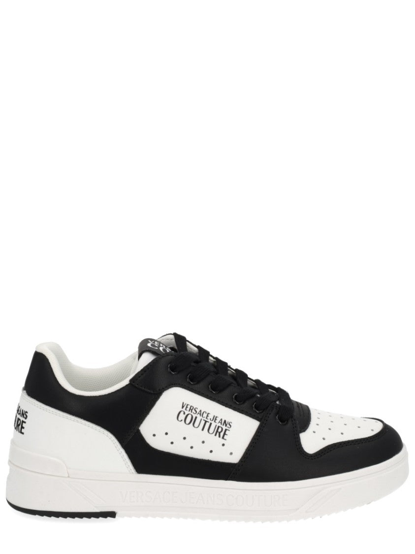 Versace Jeans Couture Low-Top White Sneakers With Black Accent