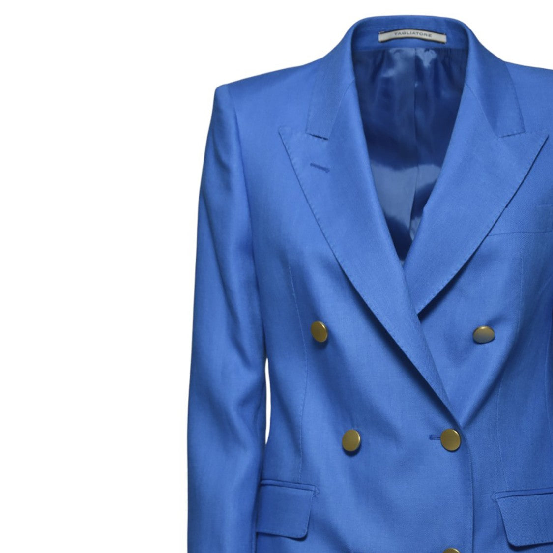 Tagliatore J-Parigi Double-Breasted Jacket In Royal Blue Linen Twill