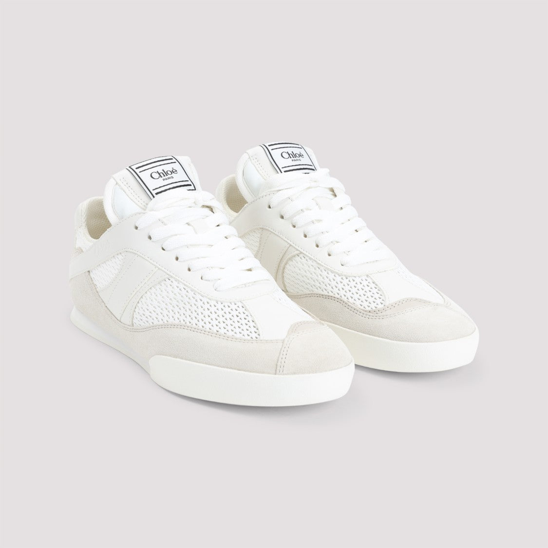 Chloé Kick White Textile Sneakers