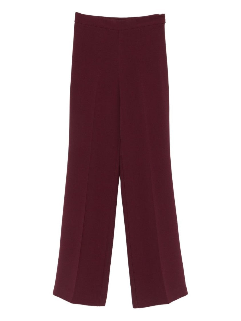 Twin-Set Bordeaux Wide-Leg Trousers With High Waist
