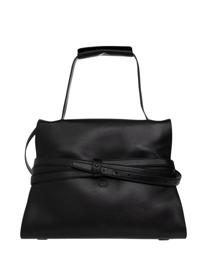 Moschino Nappa Leather Belted Shoulder Bag