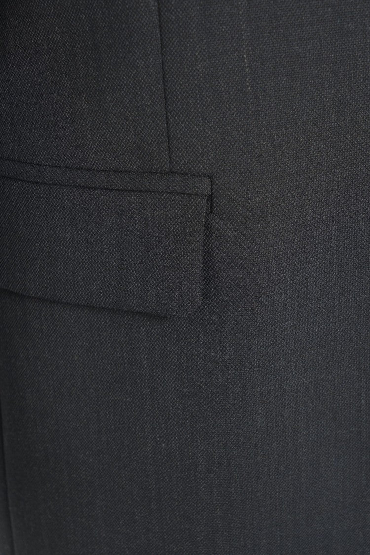 Ottod'ame Textured Oversized Blazer With Classic Notch Collar And Flap Pockets