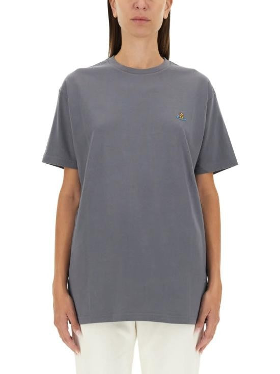 Vivienne Westwood Relaxed Fit Crew Neck T-Shirt With Embroidered Emblem