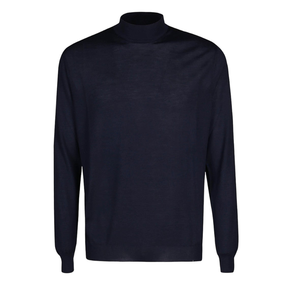 Malo High Neck Black Sweater With Fine-Knit Texture