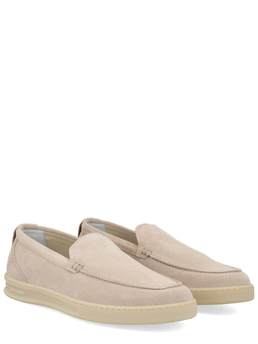 Woolrich Leather Minimalist Round-Toe Moccasin Loafers