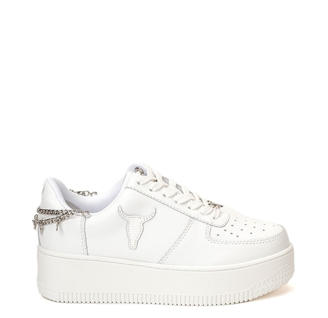 Windsor Smith Low Platform Sneakers With Galvanized Chain Charms
