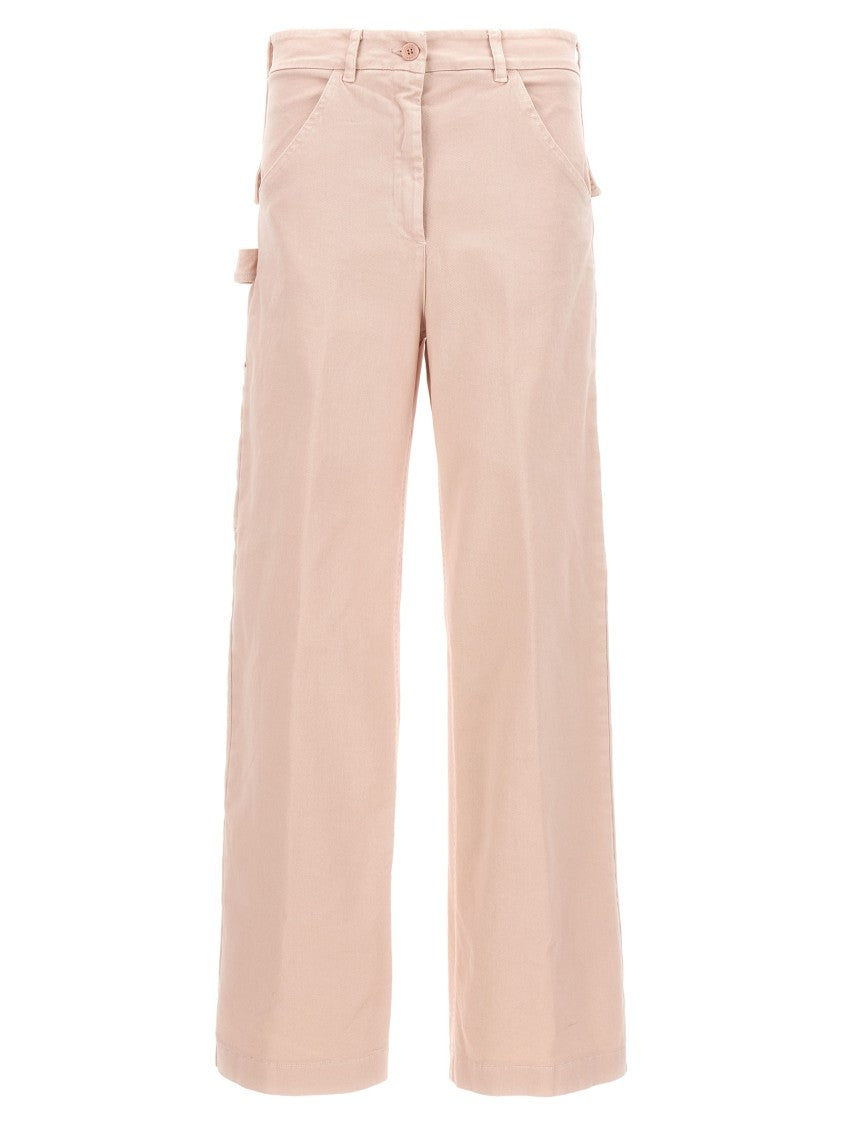 Nude Straight Leg Cotton Cargo Pants