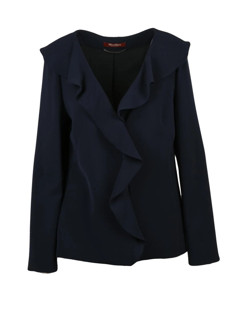 Max Mara Blue Triacetate Asymmetric Blazer