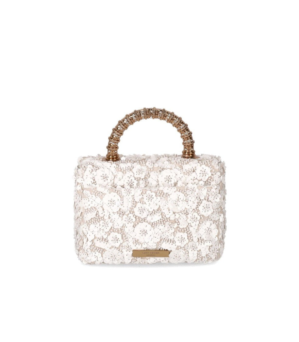 Kurt Geiger Kensington Paillettes Mini White Handbag