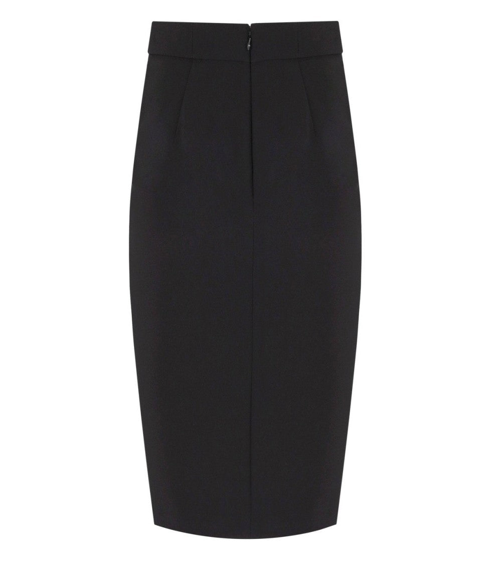 Elisabetta Franchi Black Zipped Midi Skirt