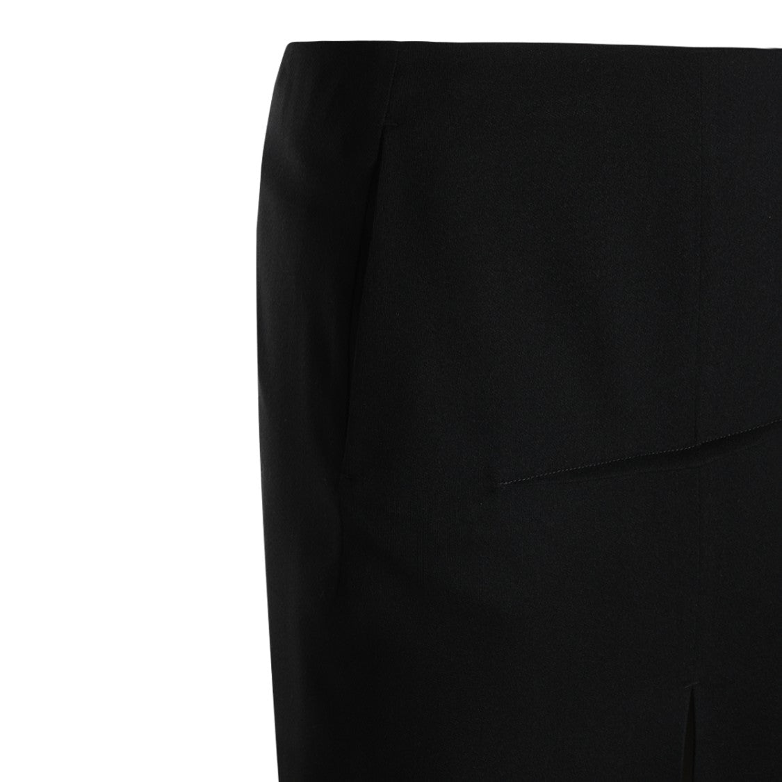 Rick Owens Black Wool Frontal Slit Maxi Skirt