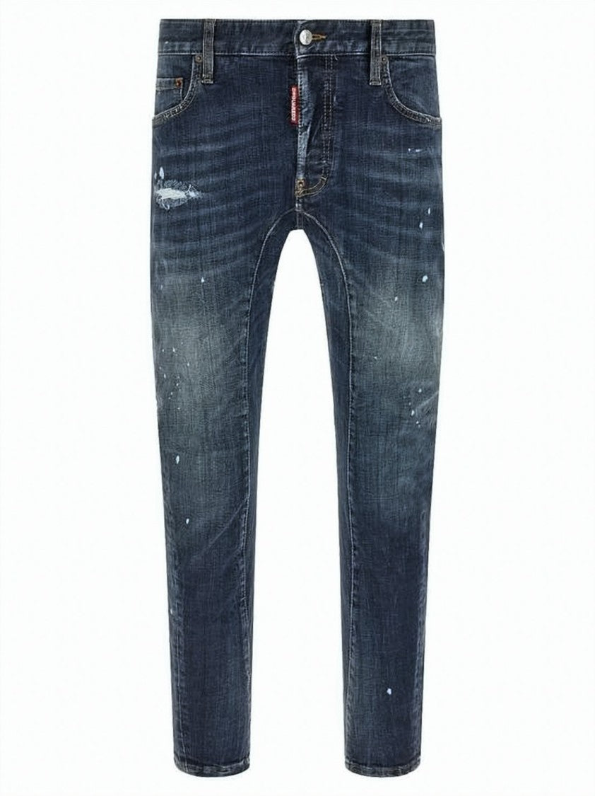 Dsquared2 Distressed Grey Slim Fit Denim Pants