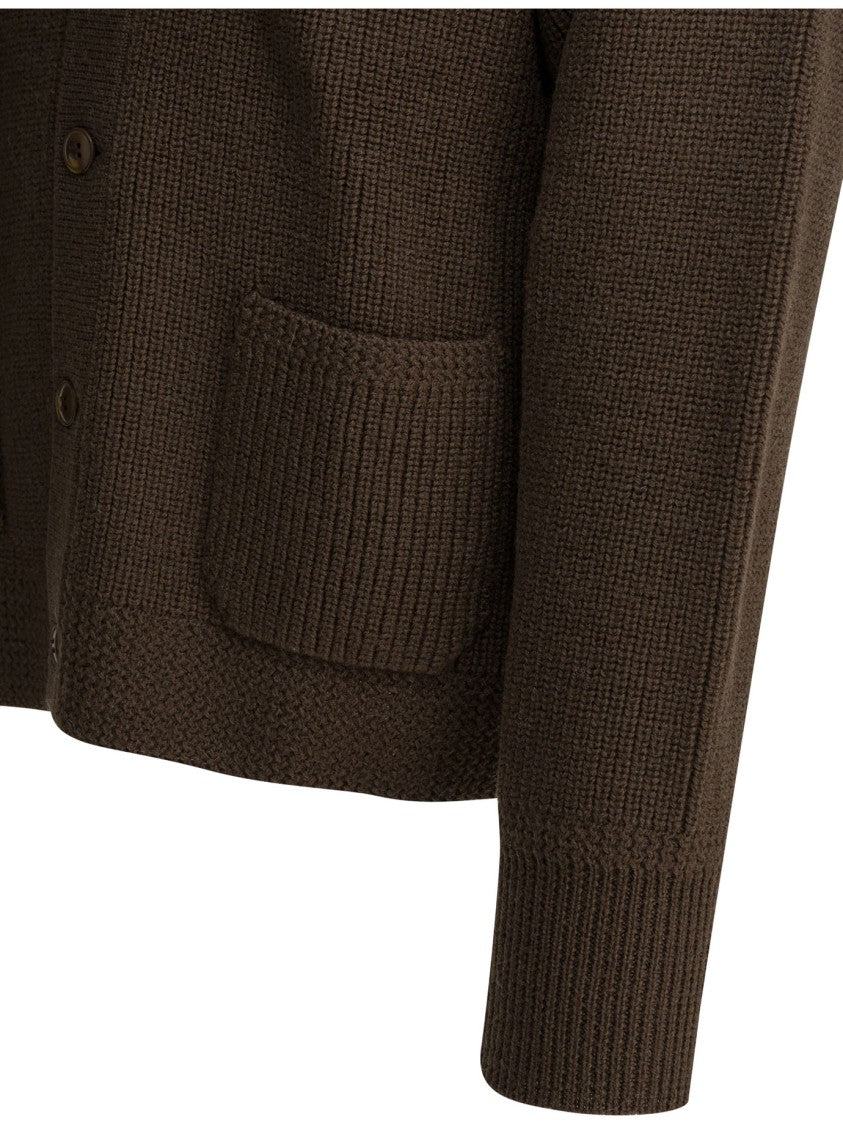 Human Made Knit Wool Cardigan With Classic Collar