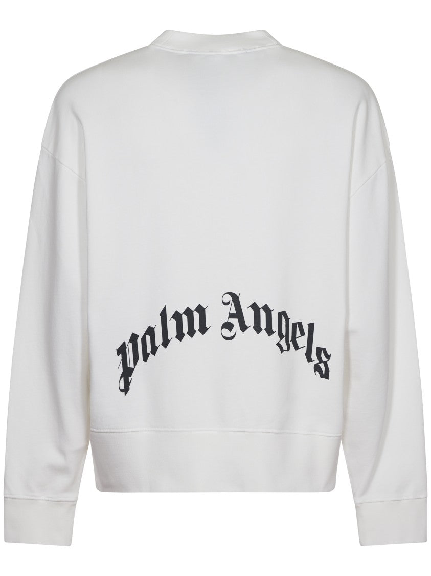 Palm Angels Relaxed Fit Knit Sweater With Bold Lettering