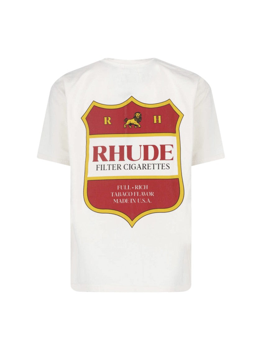 Rhude White Crest Graphic Cotton T-Shirt