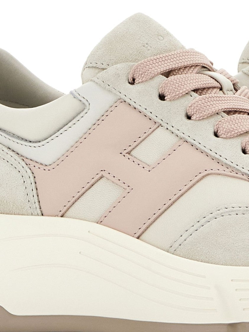 Hogan Beige Sneakers With Textured Upper And Sole