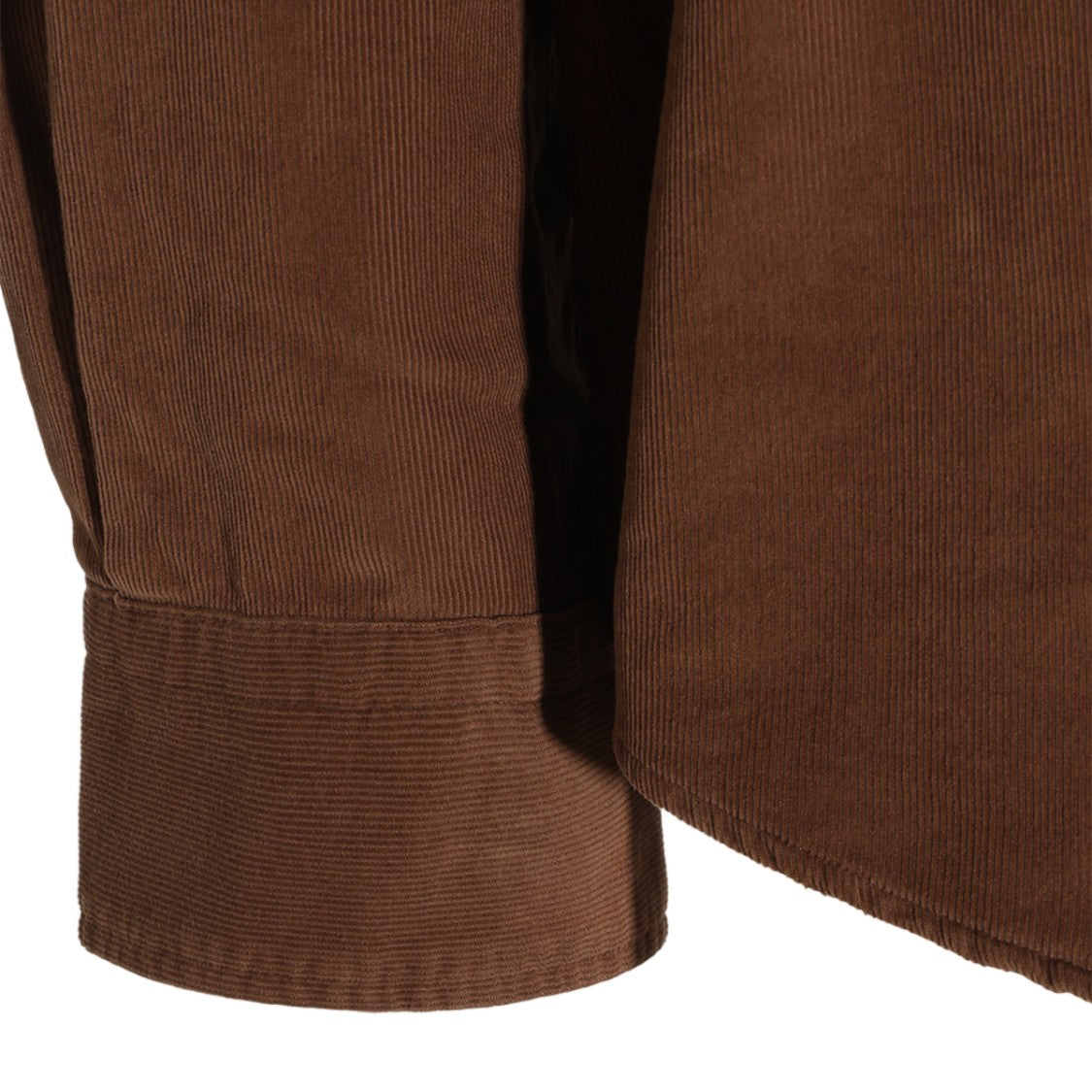 Canali Brown Corduroy Shirt With Classic Collar And Dual Chest Pockets