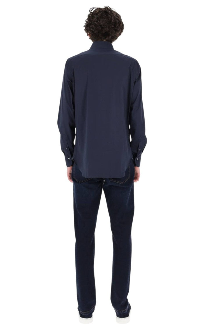 Finamore Napoli Poplin Stretch Cotton Shirt