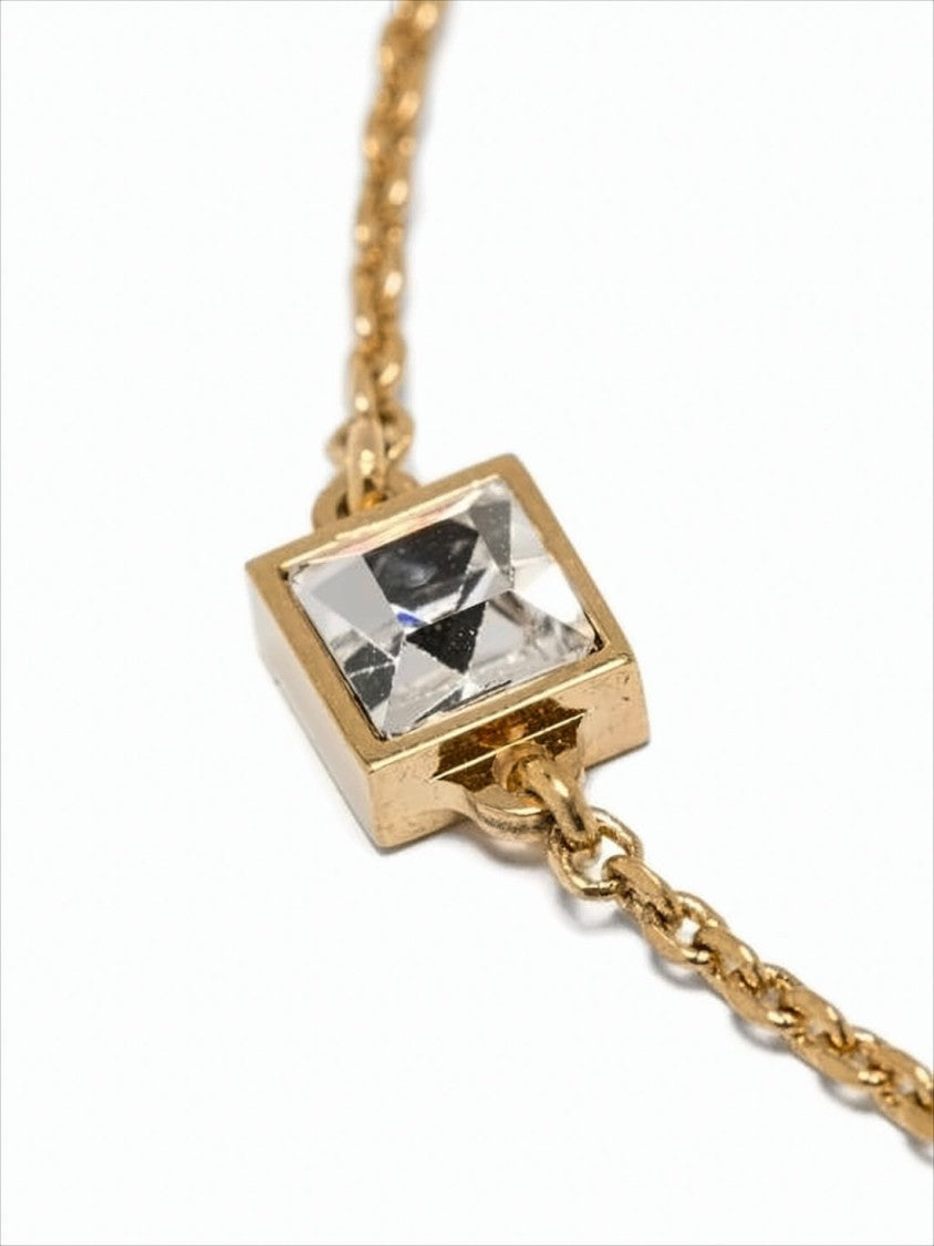 Celine Gold-Toned Geometric Crystal Celine Bracelet