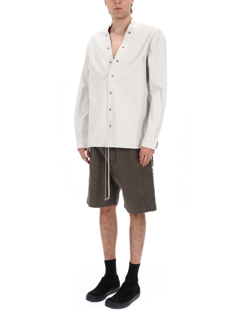 Drkshdw By Rick Owens Larry Cotton V-Neck Strap Shirt