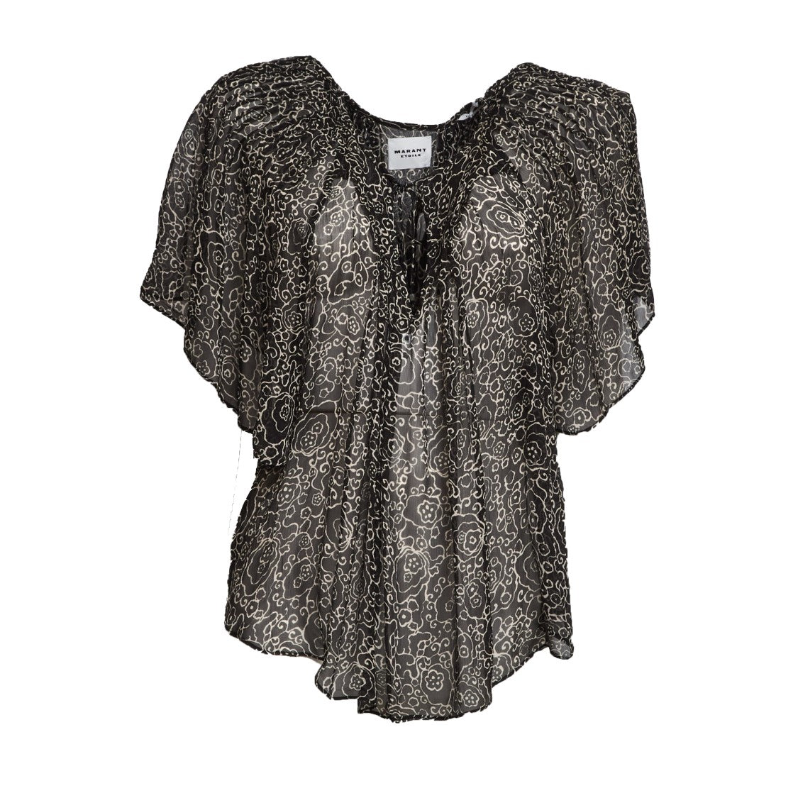 Isabel Marant Neslya Printed Sheer Chiffon Blouse