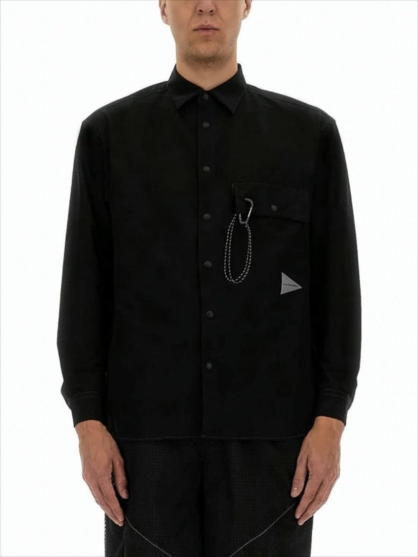 And Wander Structured Boxy Fit Long-Sleeve Shirt