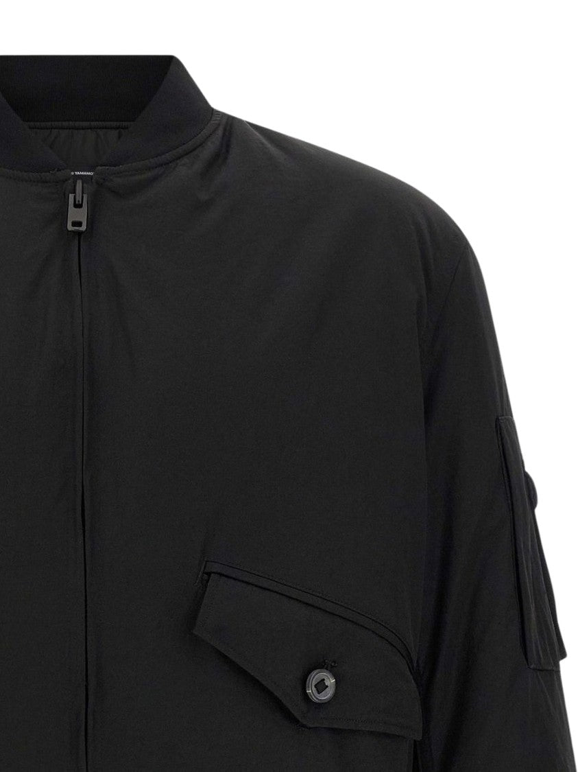 Y-3 M Bomber Black Cropped Zip Bomber Jacket