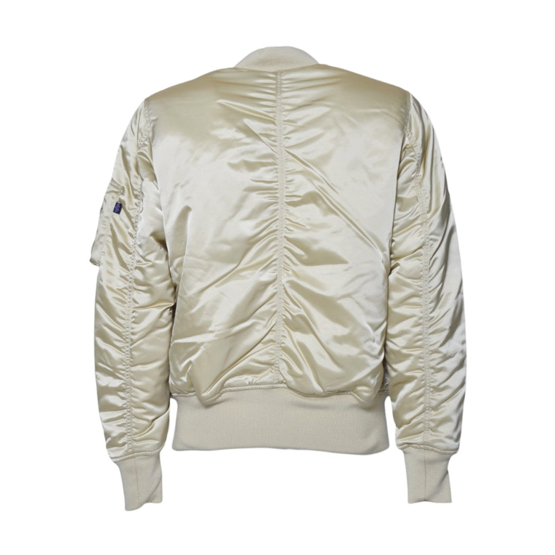 Alpha Industries Beige Bomber Jacket With Ribbed Cuffs And Zippered Pocket