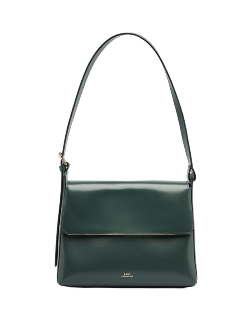 A.P.C. Structured Leather Flap Bag With Gold-Tone Hardware