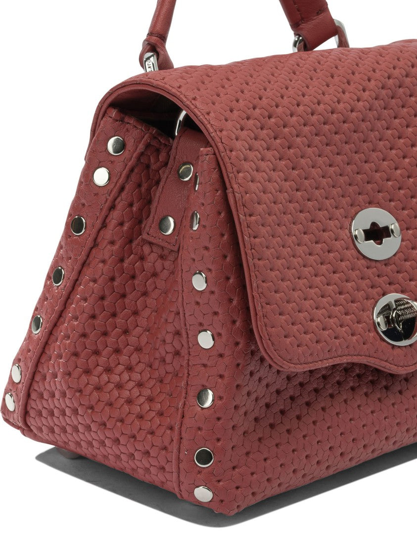 Zanellato Textured Leather Shoulder Bag With Woven Pattern