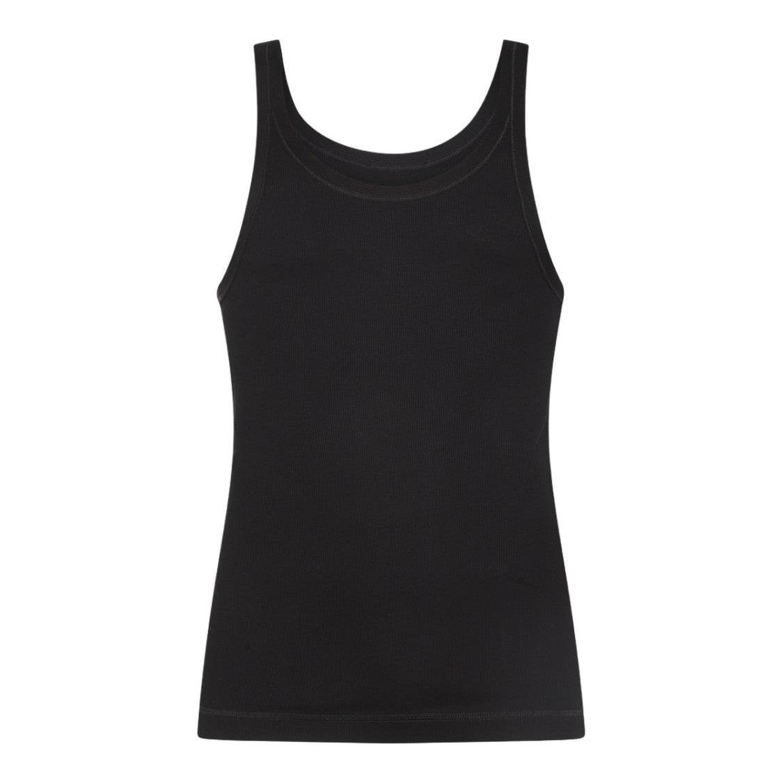 Dolce & Gabbana Fitted Black Tank Top With Scoop Neckline