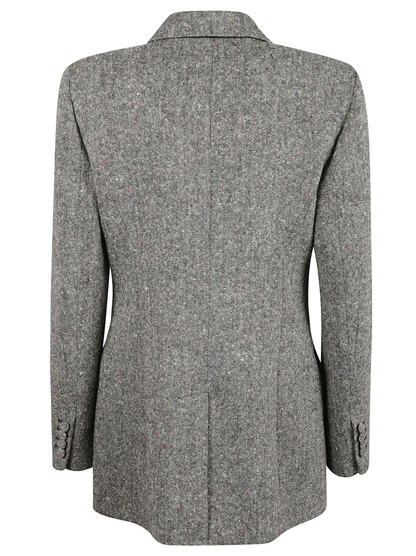 Valentino Garavani Double-Breasted Textured Blazer With Peak Lapel