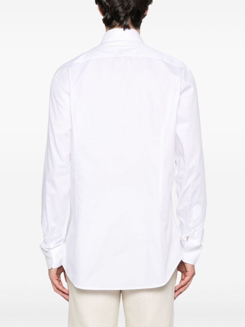 Etro Tailored Fit White Cotton Formal Shirt