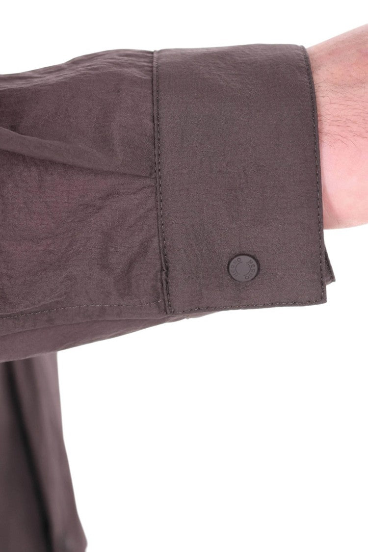 Herno Brown Embossed Nylon Overshirt Jacket