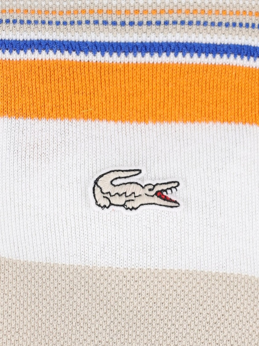 Lacoste Beige Piqué Cotton Multicolor Stripe Polo