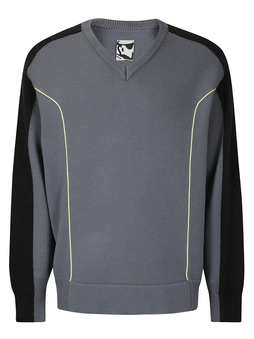 Gr10k Grey V-Neck Sweater