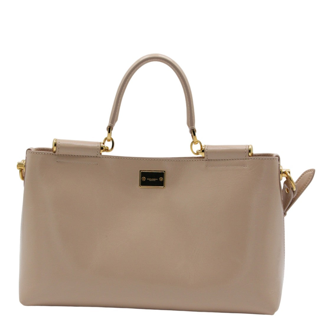 Dolce & Gabbana Rectangular Handbag In Smooth Nude Leather