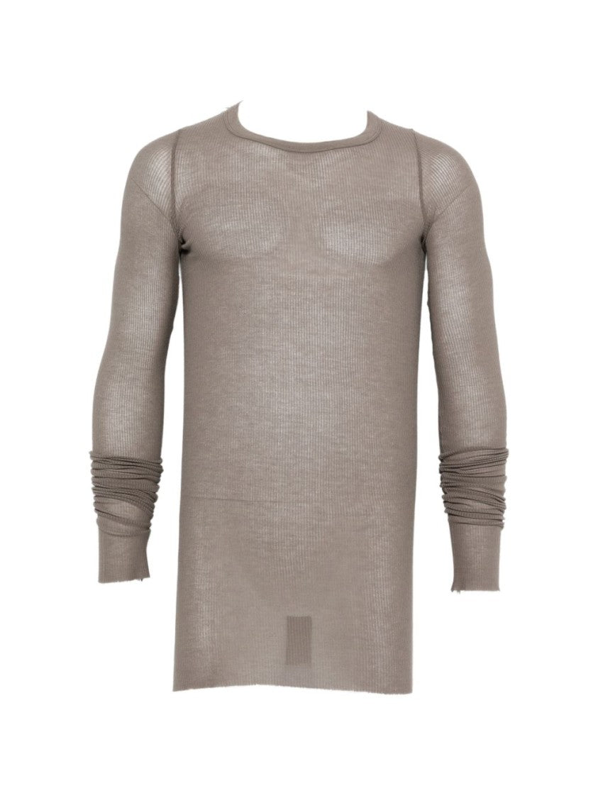 Rick Owens Ribbed Textured Long-Sleeve Shirt With Subtle Ruching