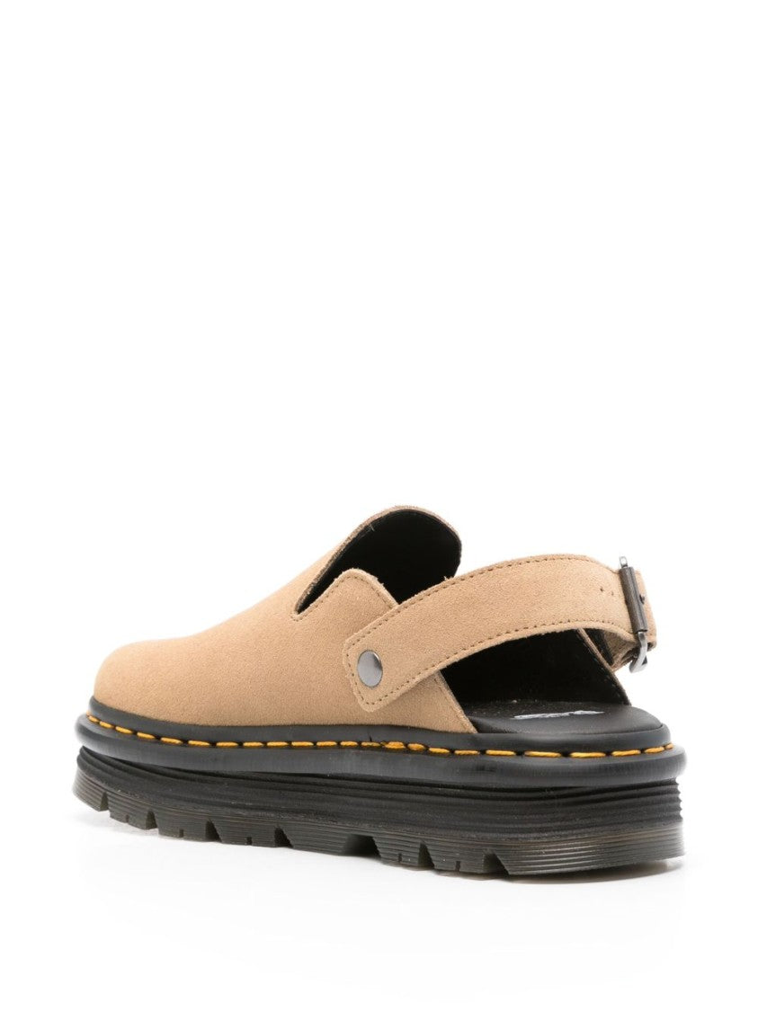 Dr. Martens Beige Closed-Toe Sandals With Adjustable Back Strap