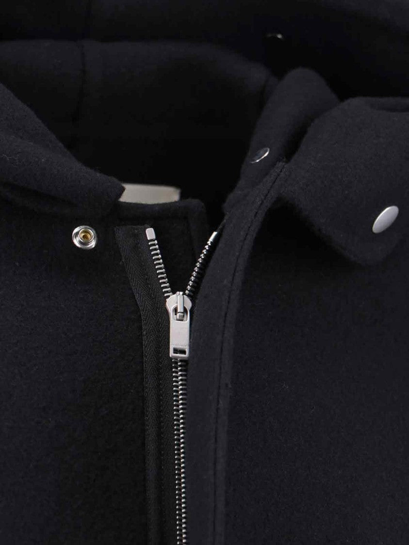 Jil Sander Virgin Wool Coat With Logo Detail – Black