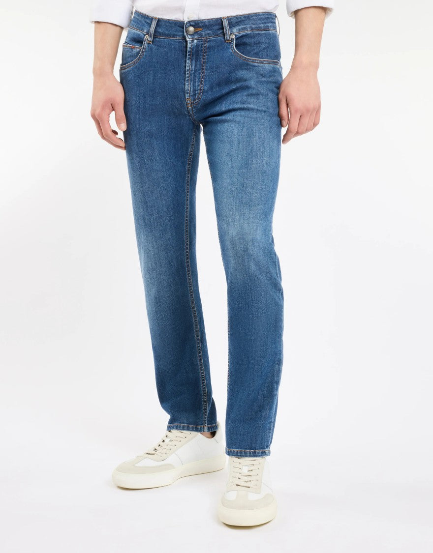 Fay Medium Blue Straight-Leg Jeans