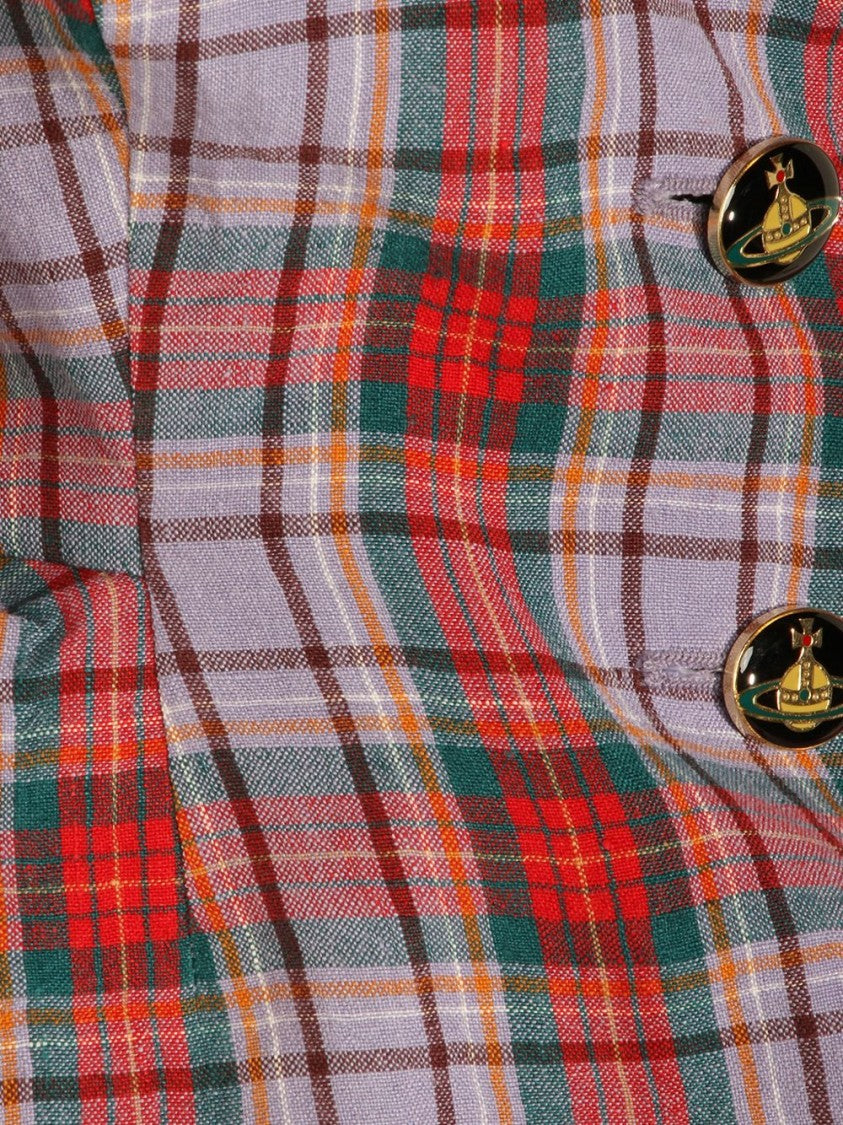 Vivienne Westwood Red Checked Pattern Tailored Notch Jacket
