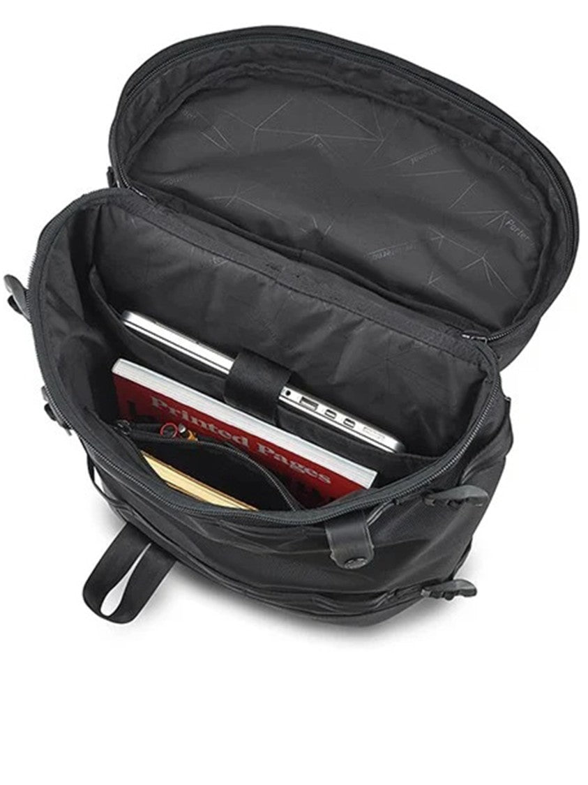 Porter International Black Backpack Rectangular Structured Nylon Backpack