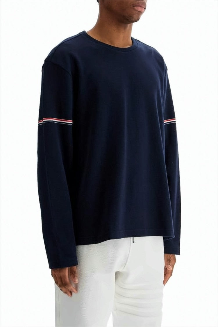 Thom Browne Boxy Cropped Long-Sleeve Shirt With Striped Details