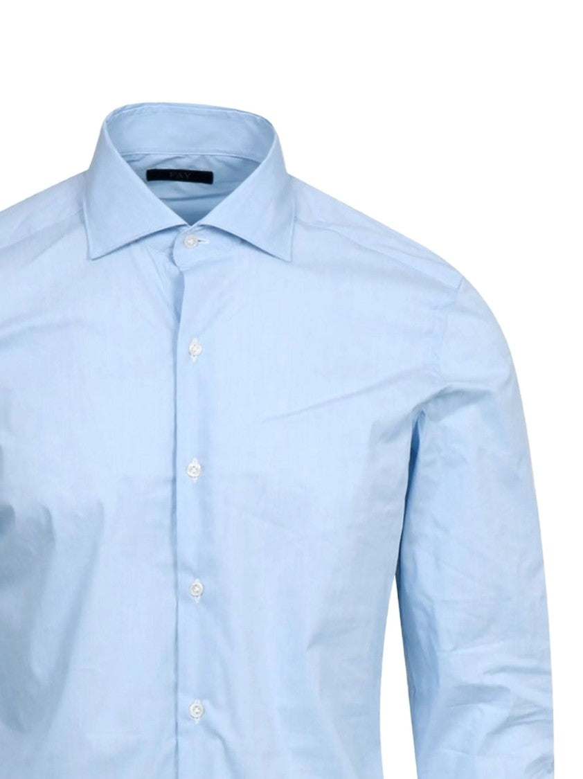 Fay Tailored Light Blue Pointed Collar Shirt