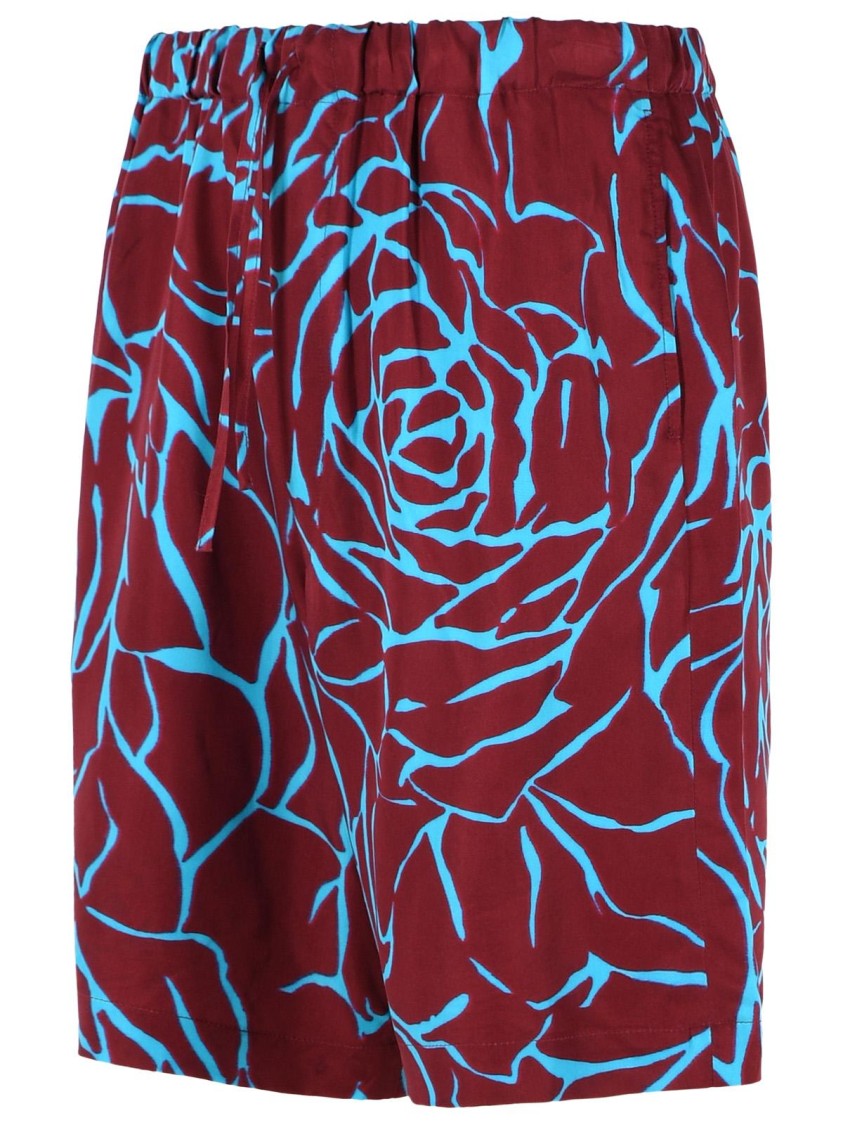 Dries Van Noten 'Piperi' Bermuda Shorts In Burgundy Viscose Twill