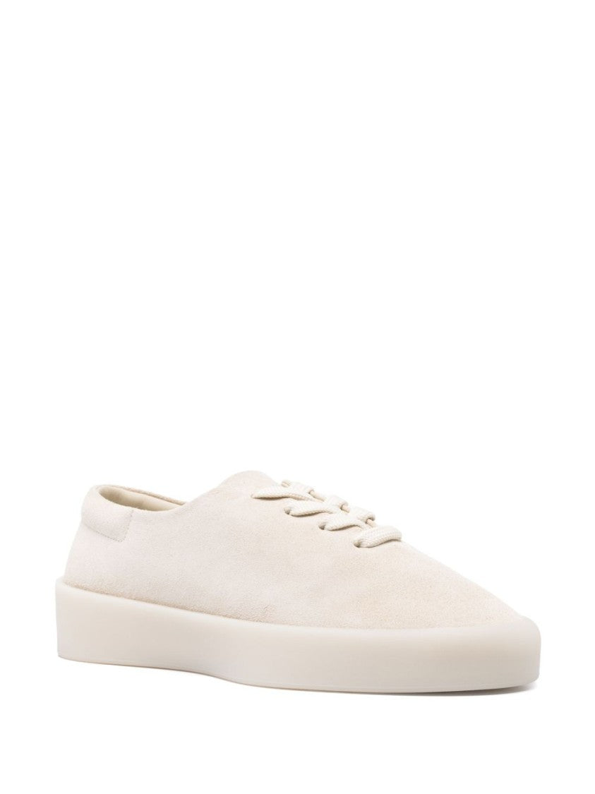 Fear Of God Minimalist Ecru Lace-Up Sneakers With Almond Toe Design